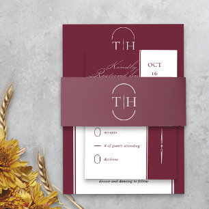 Bandeau De Faire-part Initiales monogrammes Mariage de Bourgogne