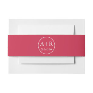 Bandeau De Faire-part Initiales simples et élégantes mariage rouge
