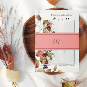 Bandeau De Faire-part Initiales simples roses