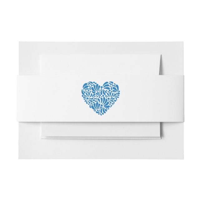 Bandeau De Faire-part Invitation au coeur de Talavera bleu (Devant Example)