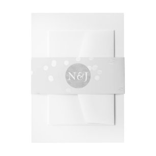 Bandeau De Faire-part Invitation avec points de confettis brillants gris
