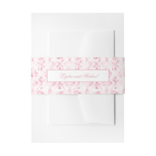Bandeau De Faire-part Invitation Bande de ventre d'invitation rose et bl