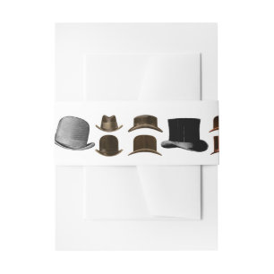 Bandeau De Faire-part Invitation Bande Ventrale Hommes Chapeaux Mode Vin