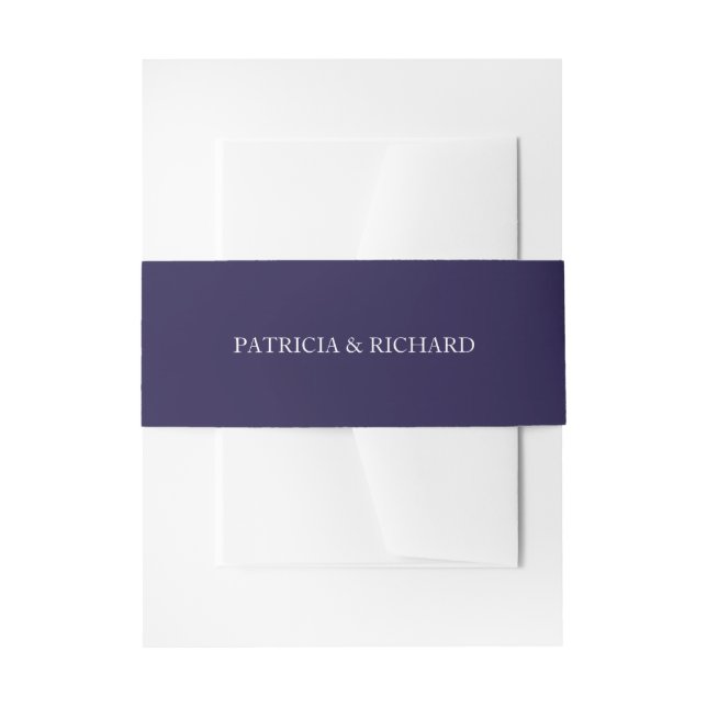 Bandeau De Faire-part Invitation de mariage bleu marine (Devant example)