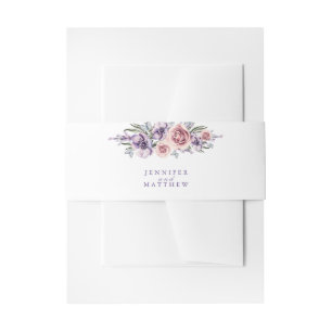 Bandeau De Faire-part Invitation des fleurs d'aquarelle violet et lavand