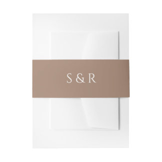 Bandeau De Faire-part Invitation élégante avec monogramme en moka