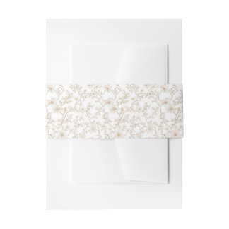 Bandeau De Faire-part Invitation Florale Toile Marron Classique