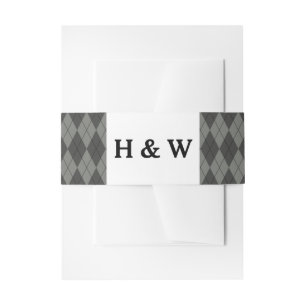 Bandeau De Faire-part Invitation Jacquard gris Bande de ventre