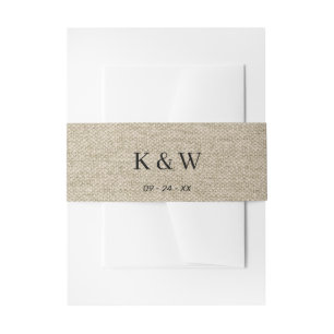 Bandeau De Faire-part Invitation Monogramme de style Kraft moderne