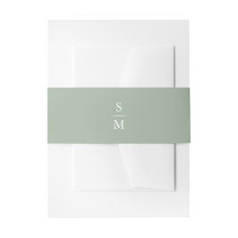 Bandeau De Faire-part Invitation monogramme simple Sage Green