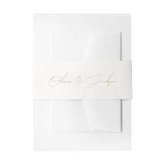 Bandeau De Faire-part Ivory Gold Chic Belly Band