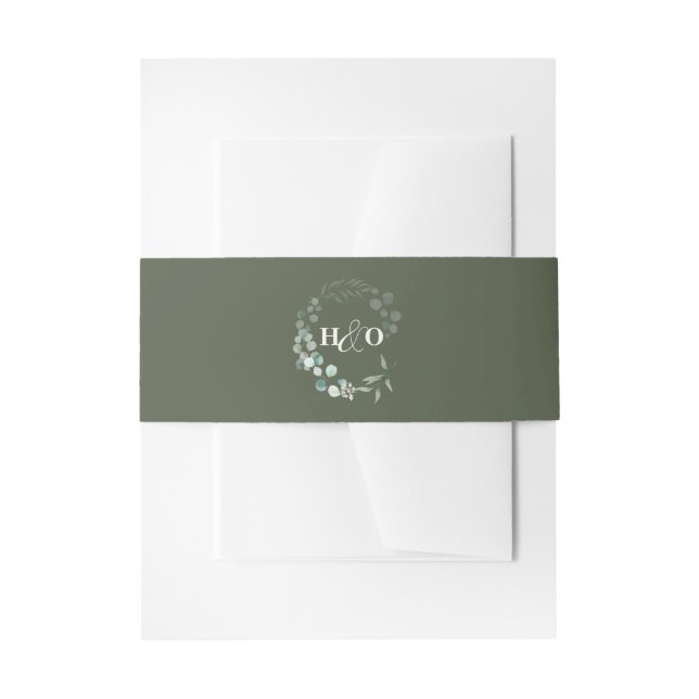Bandeau De Faire-part Jardin Eucalyptus Script Rustique (Devant example)