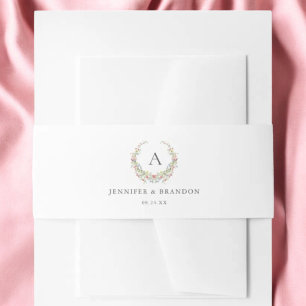 Bandeau De Faire-part Jardin Fleur sauvage Whimsical Mariage Monogramme