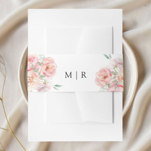 Bandeau De Faire-part Jardin rose rose rose doux Mariage floral