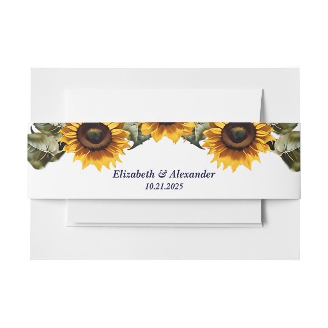 Bandeau De Faire-part Jaune tournesol élégant mariage (Devant Example)