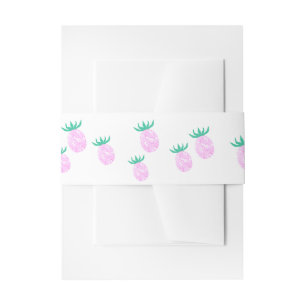Bandeau De Faire-part Joli motif de ananas rose tropical