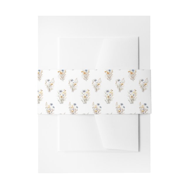 Bandeau De Faire-part Jolie florale de fleurs sauvages (Devant example)