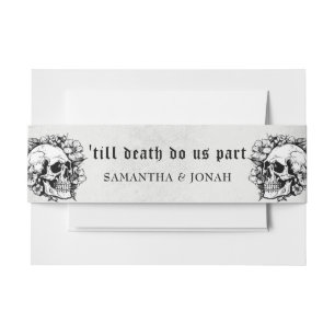 Bandeau De Faire-part Jusqu'à la mort Gothique Crânes florales Halloween