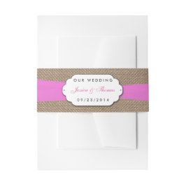 Bandeau De Faire-part La collection de Mariages Rustic Pink Bow