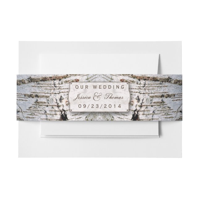 Bandeau De Faire-part La collection de Mariages Rustic Silver Birch Tree (Devant Example)