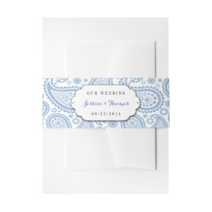 Bandeau De Faire-part La collection Mariage moderne Paisley - Bleu