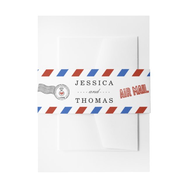 Bandeau De Faire-part La collection moderne de Mariages Airmail (Devant example)