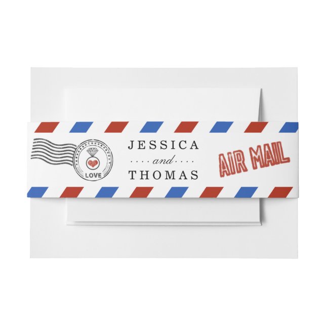 Bandeau De Faire-part La collection moderne de Mariages Airmail (Devant Example)