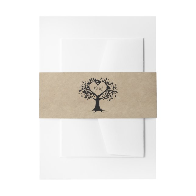 Bandeau De Faire-part La collection Rustic Heart Tree Mariage (Devant example)