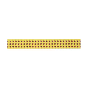 Bandeau De Faire-part Ladybug 60s rétro cool rouge jaune