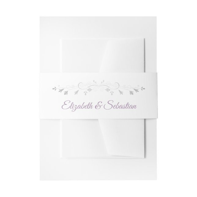 Bandeau De Faire-part Lavande Purple Argent Flourissant Mariage élégant (Devant example)