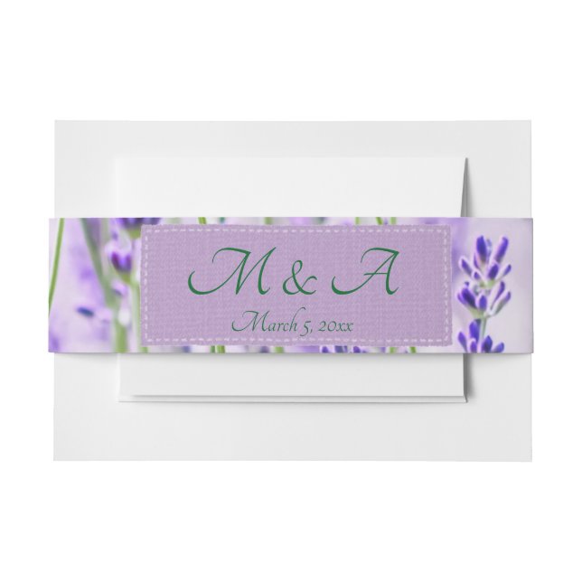 Bandeau De Faire-part Lavender Champs Mariage Belly Bands (Devant Example)