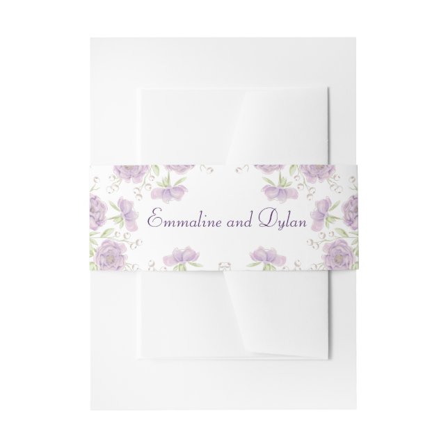 Bandeau De Faire-part Lavender Purple Rose Wedding (Devant example)
