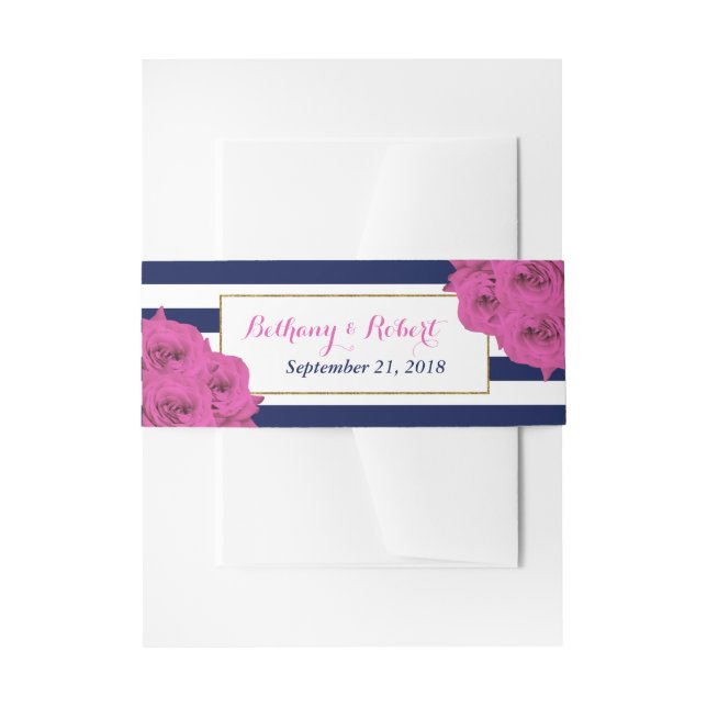 Bandeau De Faire-part Le Chic Moderne Luxe Mariage Collection Rose Roses (Devant example)