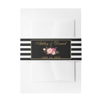 Le noir rose floral d'or barre le mariage