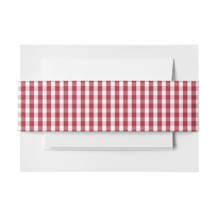 Bandeau De Faire-part Les Etats-Unis marquent le guingan rouge et blanc