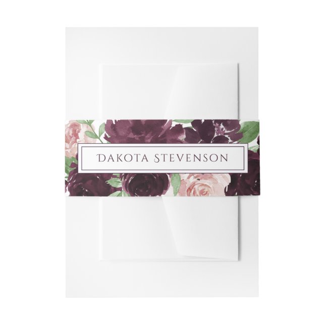 Bandeau De Faire-part Les passions de Moody | Dramatic Purple Wine Rose  (Devant example)