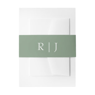 Bandeau De Faire-part Lettres Monogramme vert Sage Mariage Fiançailles