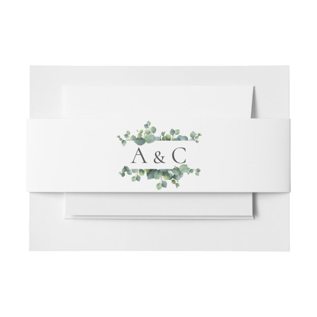 Bandeau De Faire-part L'eucalyptus part du mariage de monogramme (Devant Example)