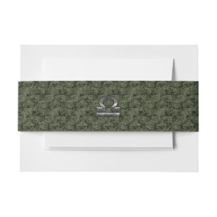 Bandeau De Faire-part Libra Zodiac Symbole de Green Digital Camouflage
