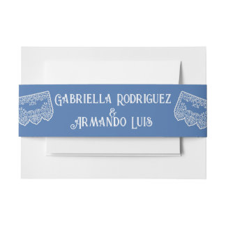 Bandeau De Faire-part Light Blue Modern Wedding Belly Band