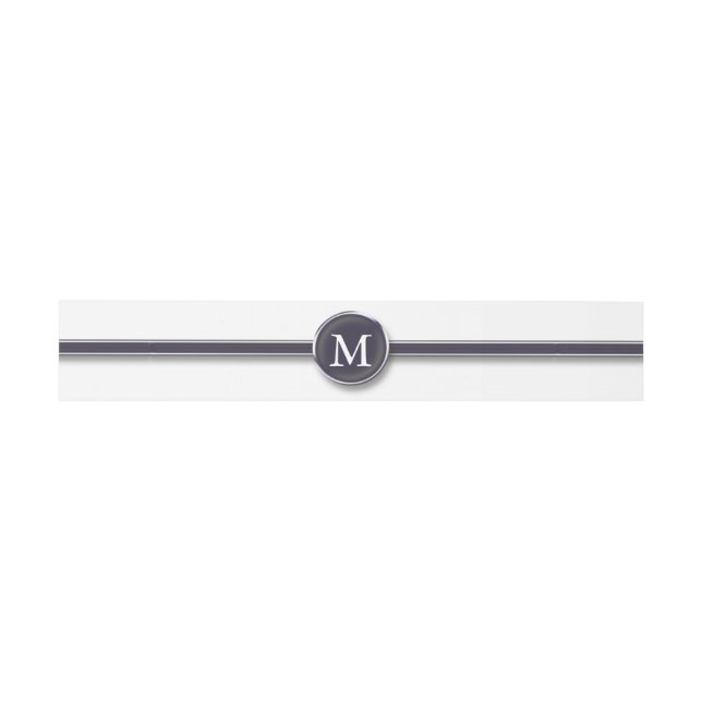 Bandeau De Faire-part Ligne noire et bouton Monogramme (Plat)