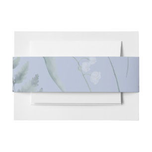 Bandeau De Faire-part Lily de Vallée avec des fougères Bleu Clair
