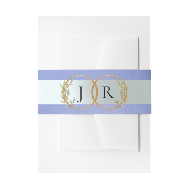 Bandeau De Faire-part Linked Leaf Monogram - Sky Blue (Devant example)