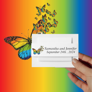 Bandeau De Faire-part Love is Love Rainbow Theme Mariage