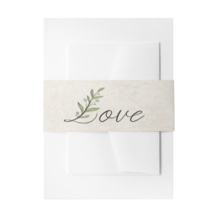 Bandeau De Faire-part Love Leaf sur papier Vintage