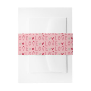 Bandeau De Faire-part Love Valentine Day Hearts