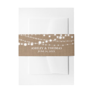 Bandeau De Faire-part Lumières à cordes de Mariage rustique