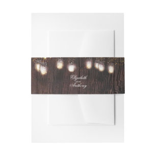 Bandeau De Faire-part Lumières de luciole Mason jarres Mariage rustique