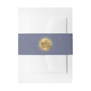 Bandeau De Faire-part lune dorée céleste ceinture de ventre de mariage d