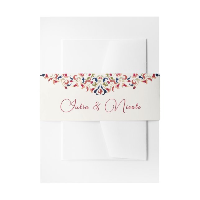 Bandeau De Faire-part Luxe Artistique Botanique Floral Mariage Paisley (Devant example)